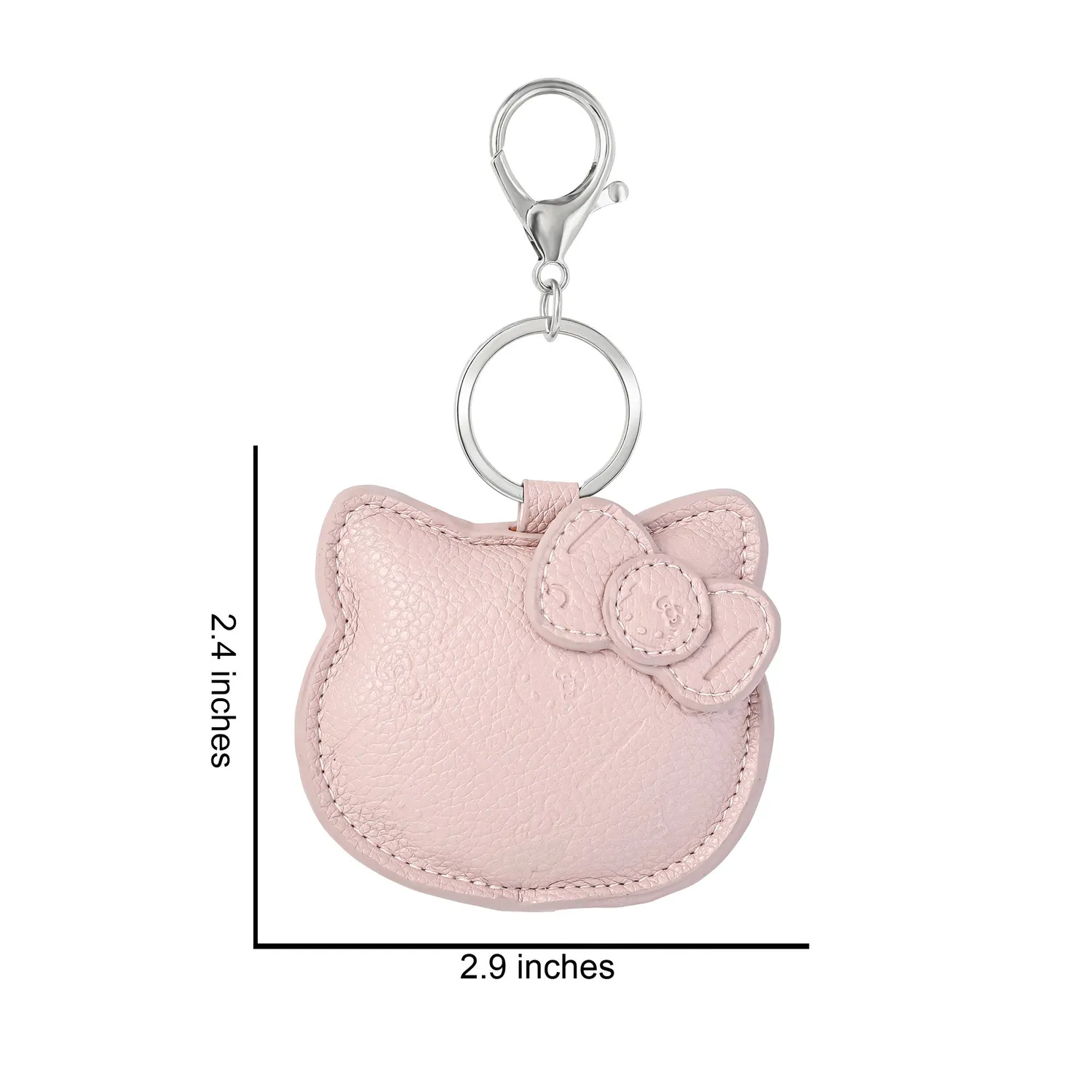 Hello Kitty Debossed Keychain nøkkelring rosa, sølvfarget