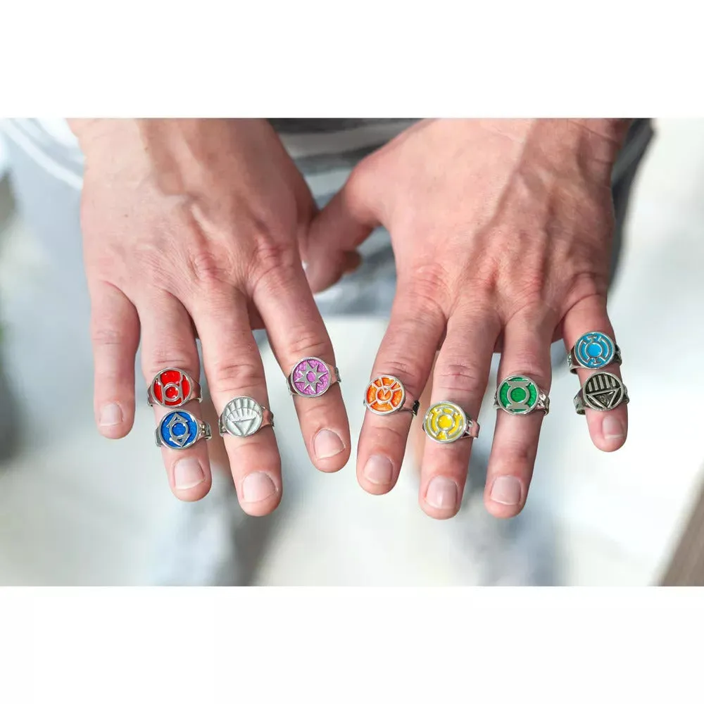 Green Lantern Emotional Spectrum justerbart ringesett 9 ringer størrelse 9–12