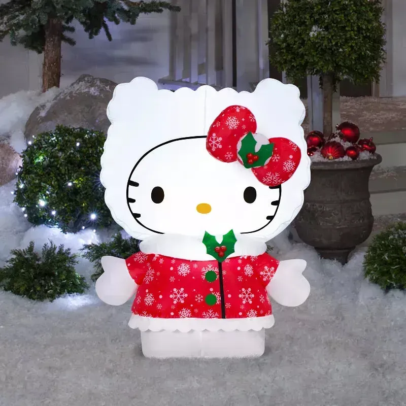 Hello Kitty Airblown oppblåsbar julefigur 3 fot snøfnuggkjole