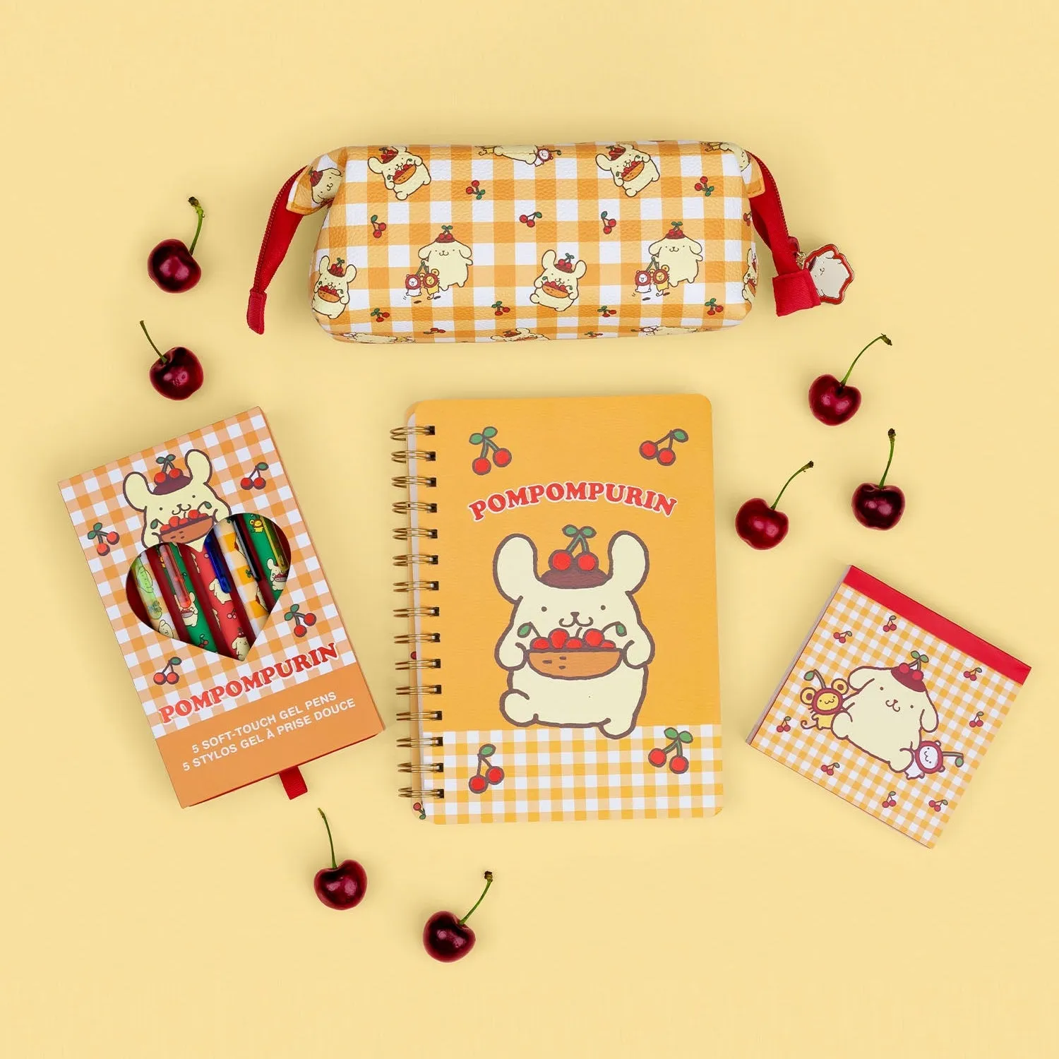 Hello Kitty Pompompurin x Studio Oh! Cherries Mini Notepad notatblokk