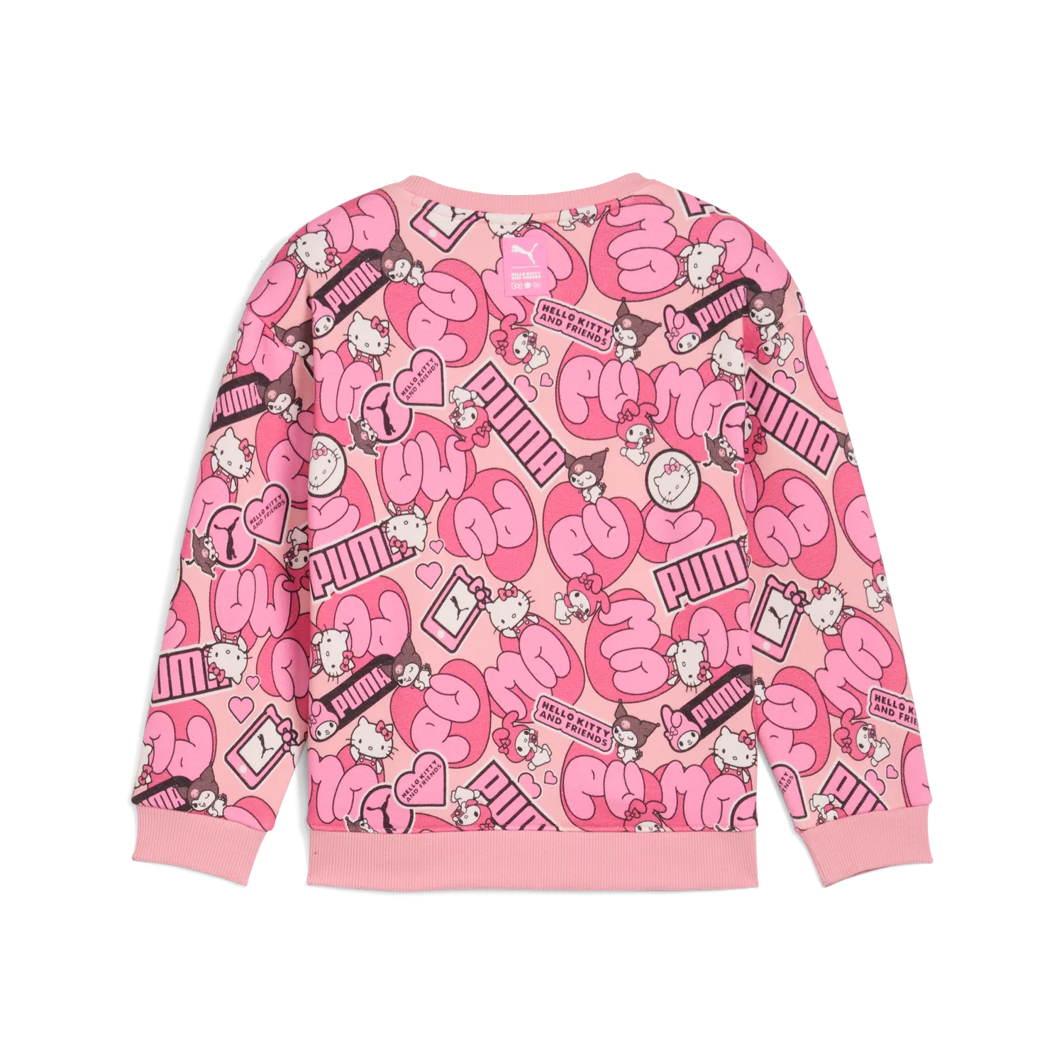 Hello Kitty and Friends x PUMA Kids Relaxed All-over Print Crewneck genser Pinkscape