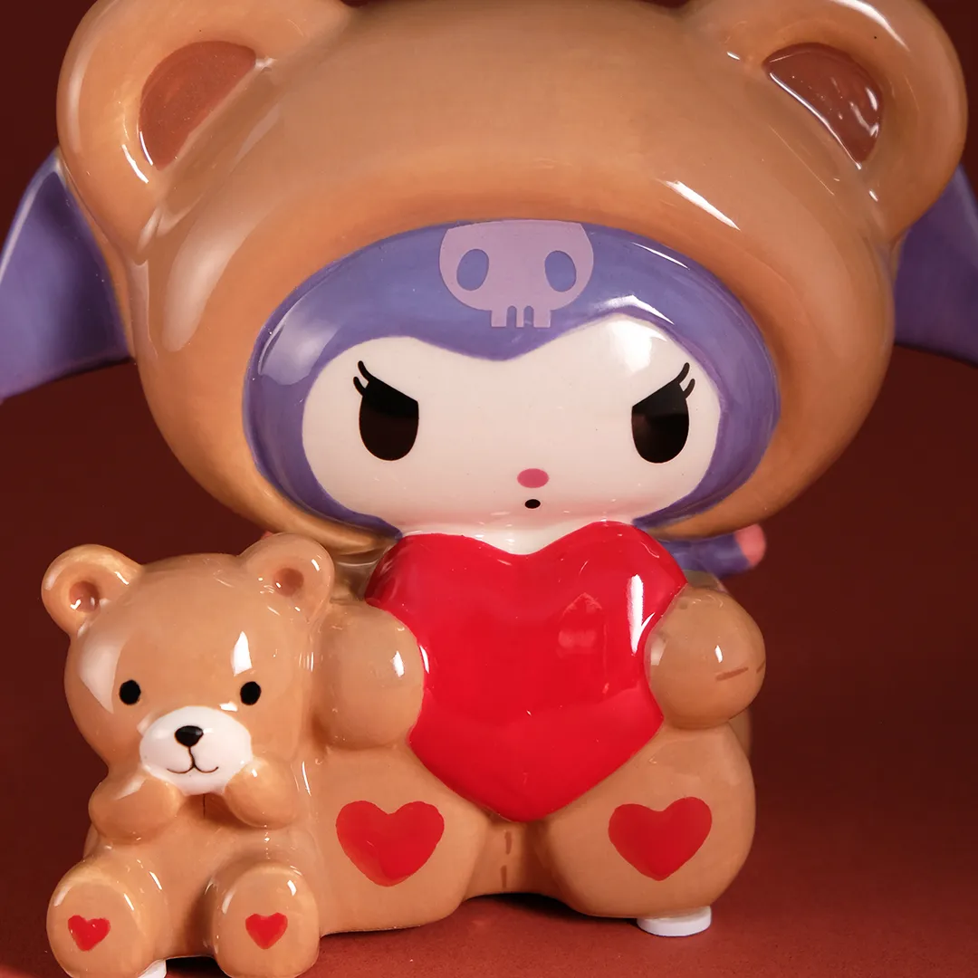 Hello Kitty Kuromi & Teddy Bear Love keramikkfigur håndmalt