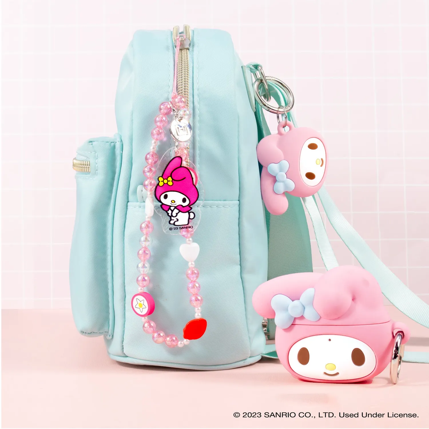 Hello Kitty My Melody mobilstropp med avtakbar glittercharm