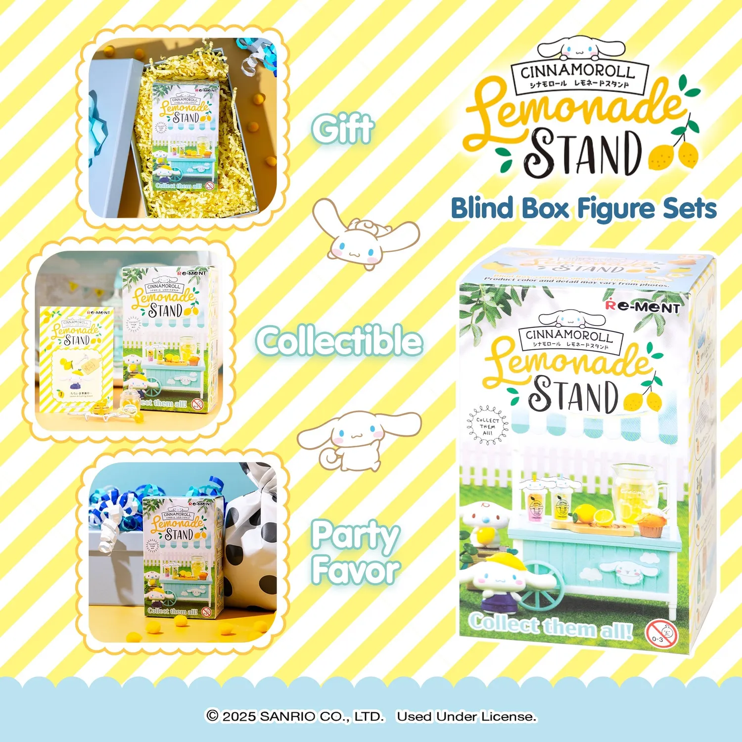 Hello Kitty Re-Ment Cinnamoroll's Lemonade Stand minifigurer blindboks 1 tilfeldig sett