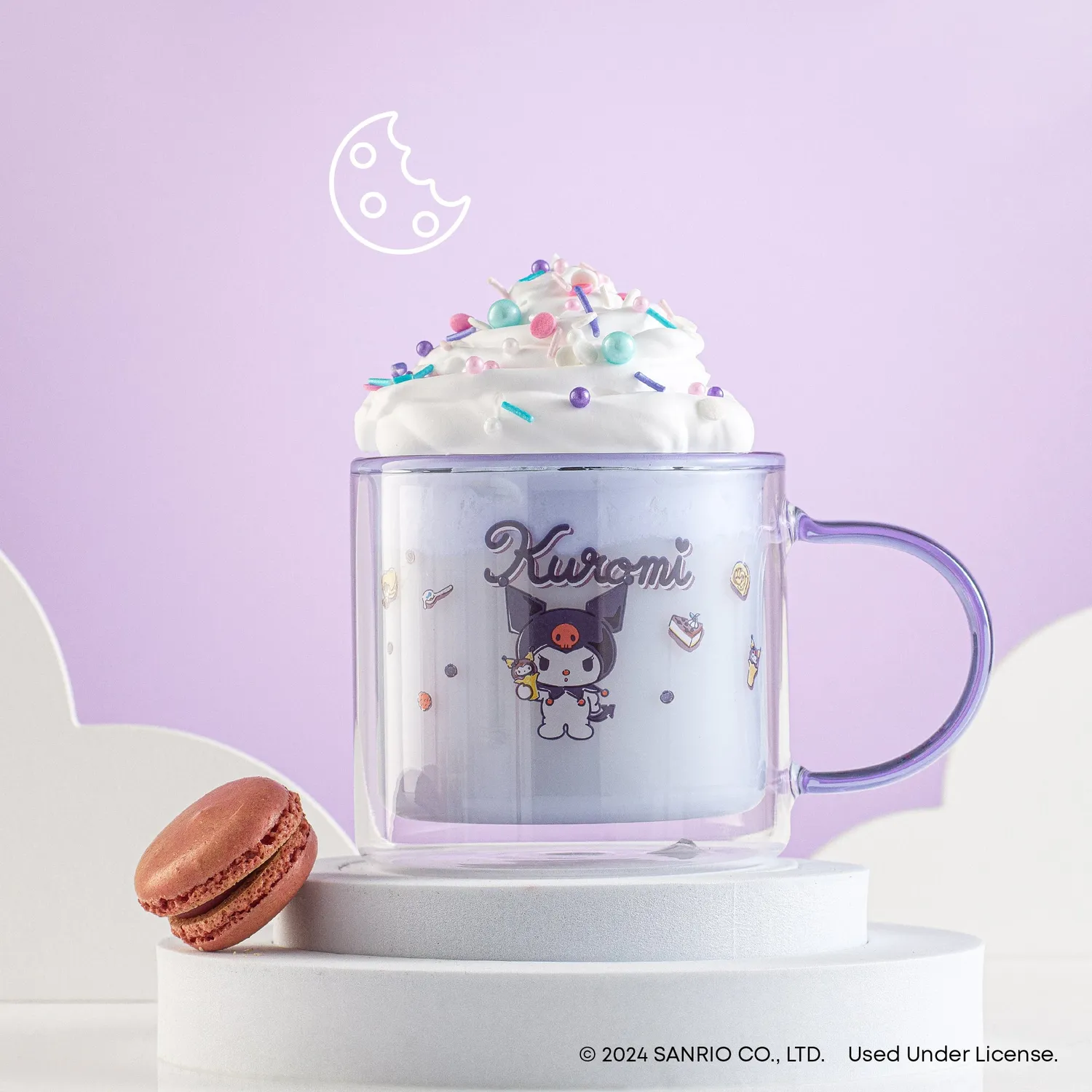 Hello Kitty Kuromi dobbeltvegget kaffekopp i borosilikatglass 400 ml