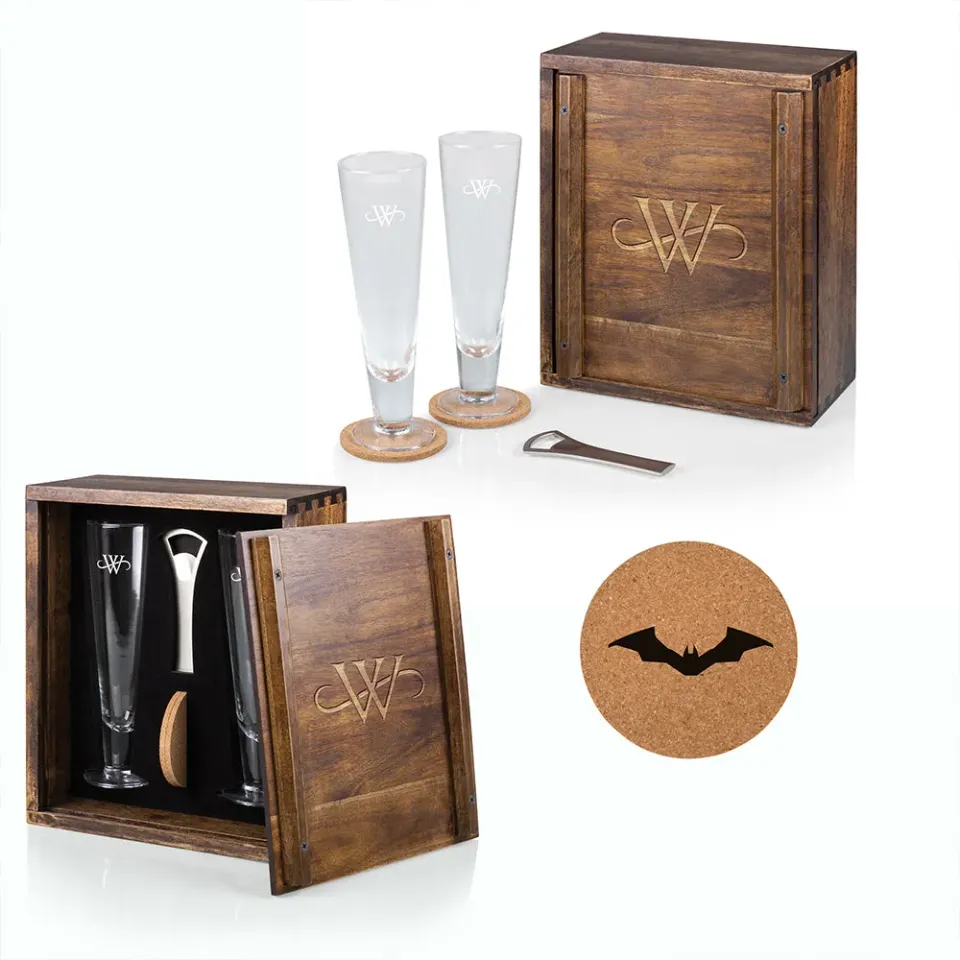 The Batman Wayne Monogram Beverage Glass Gift Set drikkeglass