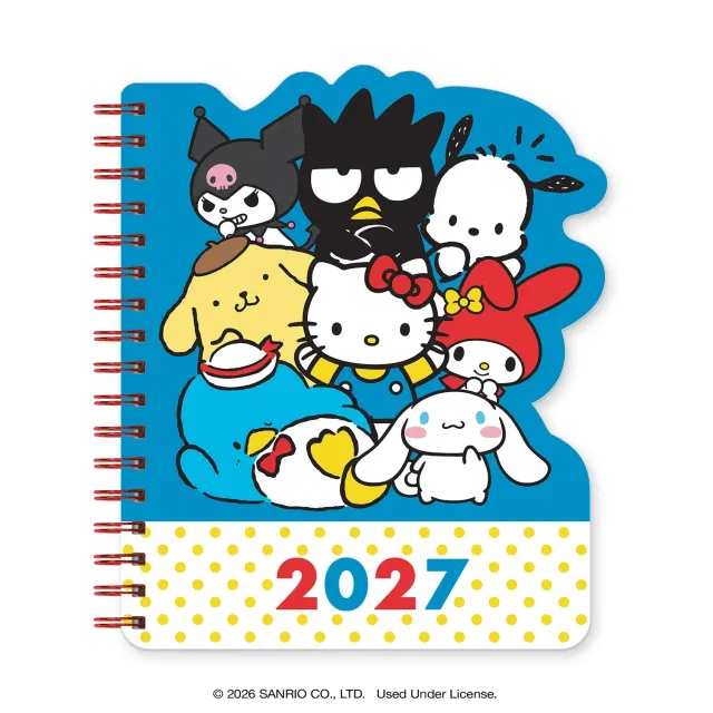 Hello Kitty and Friends 2027 Retro Die-Cut ukeplanlegger 17 måneder