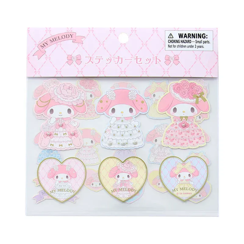 Hello Kitty Lady My Melody 24-pc Sticker Set klistremerker 24 deler perlemor