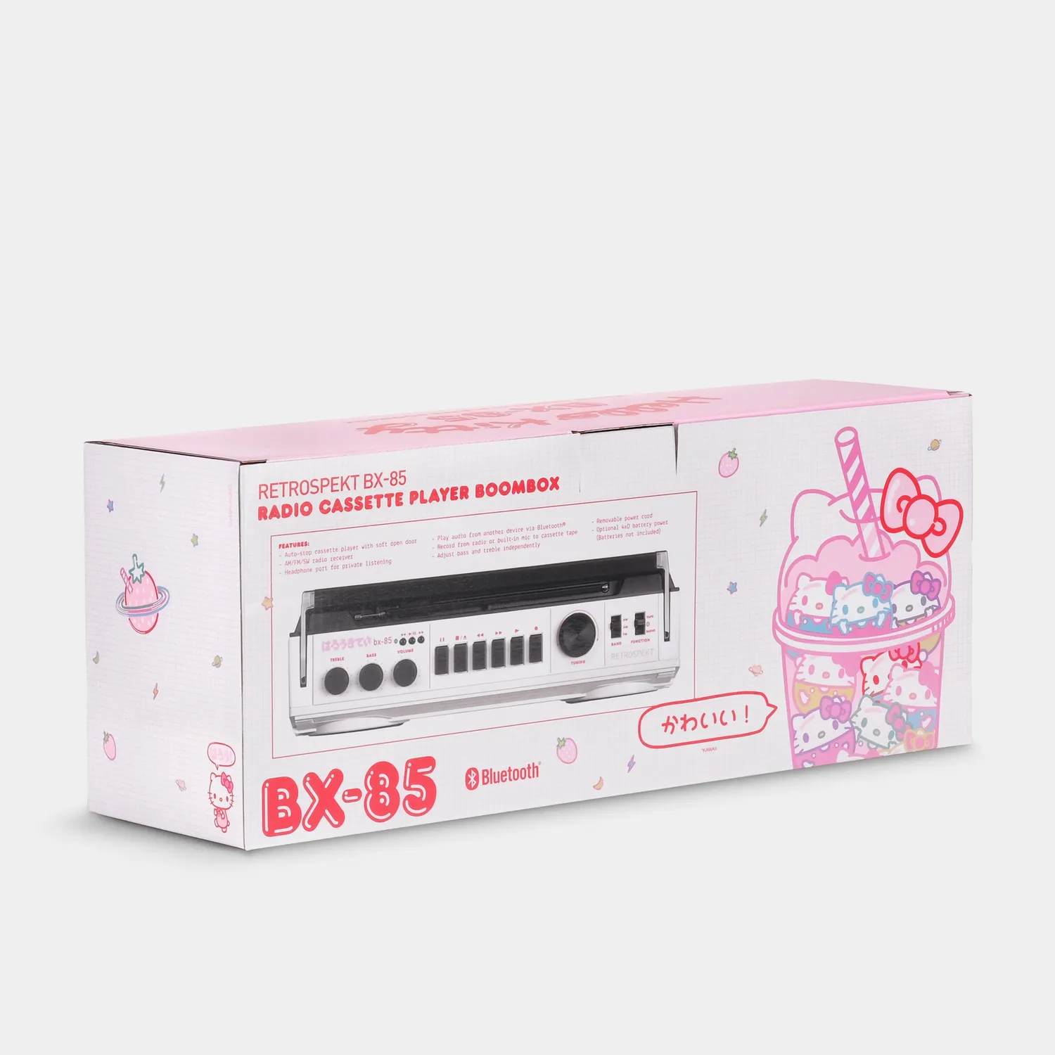 Hello Kitty Strawberry Kawaii BX-85 Bluetooth kassettspiller boombox