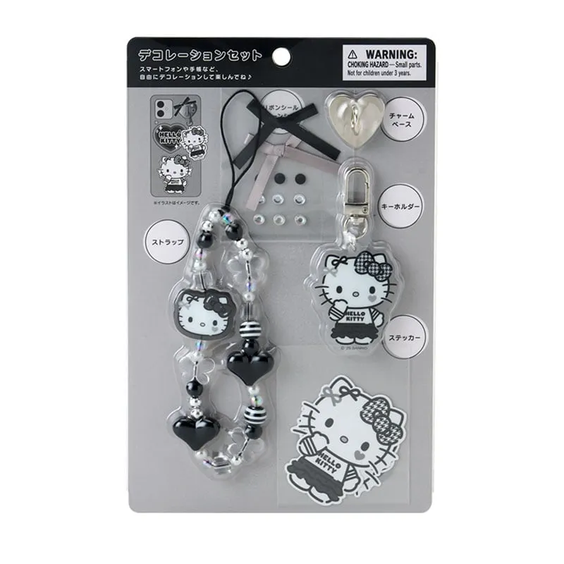 Hello Kitty Silver Houndstooth Series Smartphone Charm Set sølv