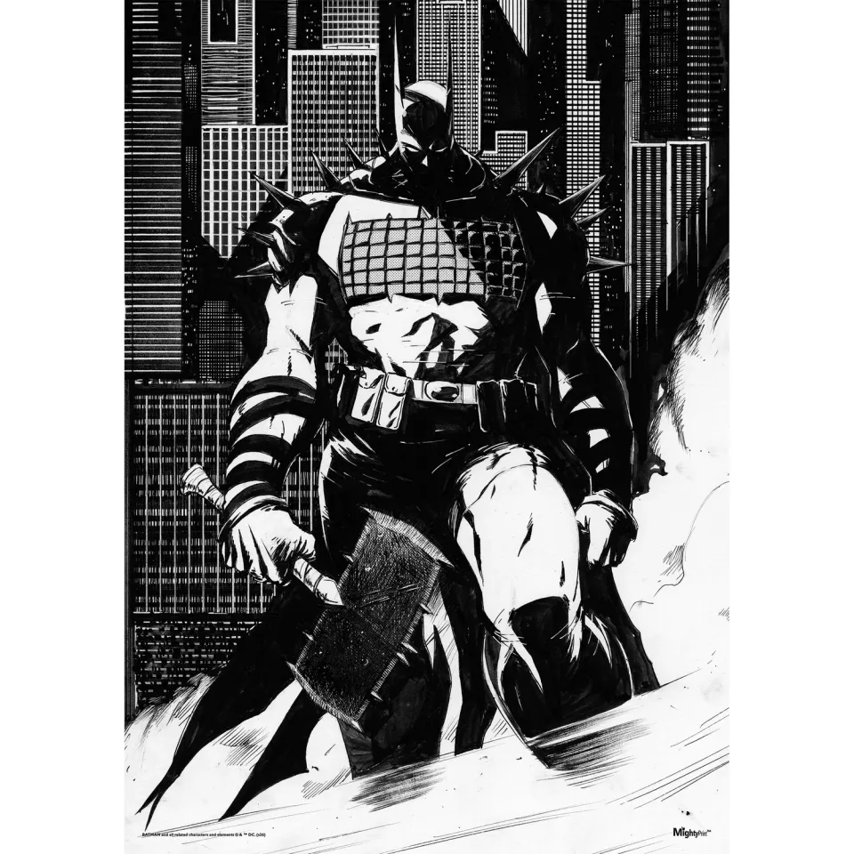 Batman Absolute Batman MightyPrint-veggbilde 17 x 24 tommer svart-hvitt