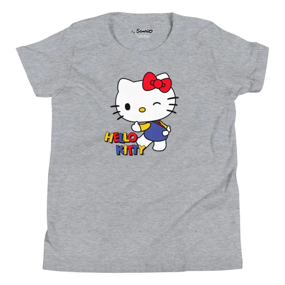 Hello Kitty Youth Primary Logo T-skjorte ungdom gråmelert