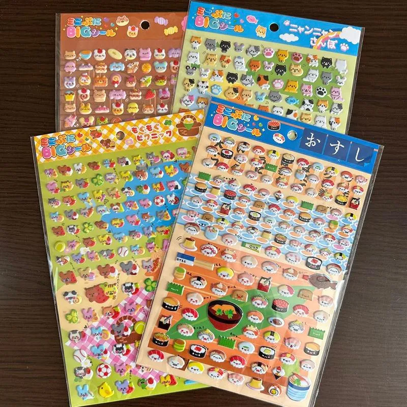 Neo Tokyo Kawaii Small 3D Sticker Sheet klistremerker tilfeldig ark