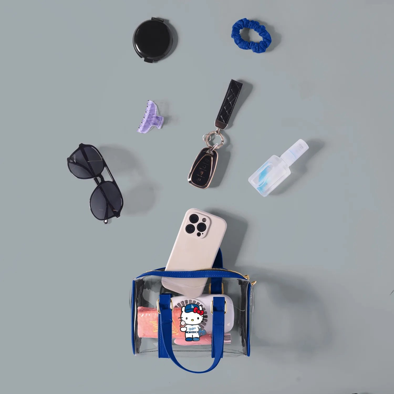Hello Kitty x Los Angeles Dodgers Clear Barrel Bag gjennomsiktig veske