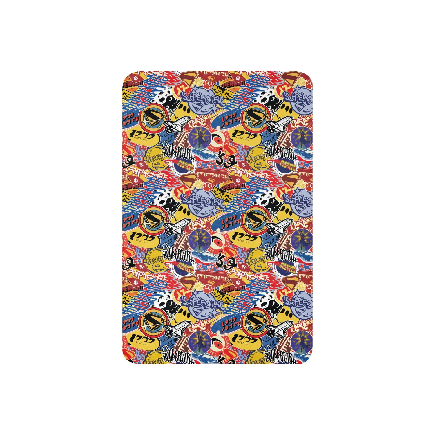 Batman Supergirl Sherpa Blanket Sticker Bomb pledd polyester