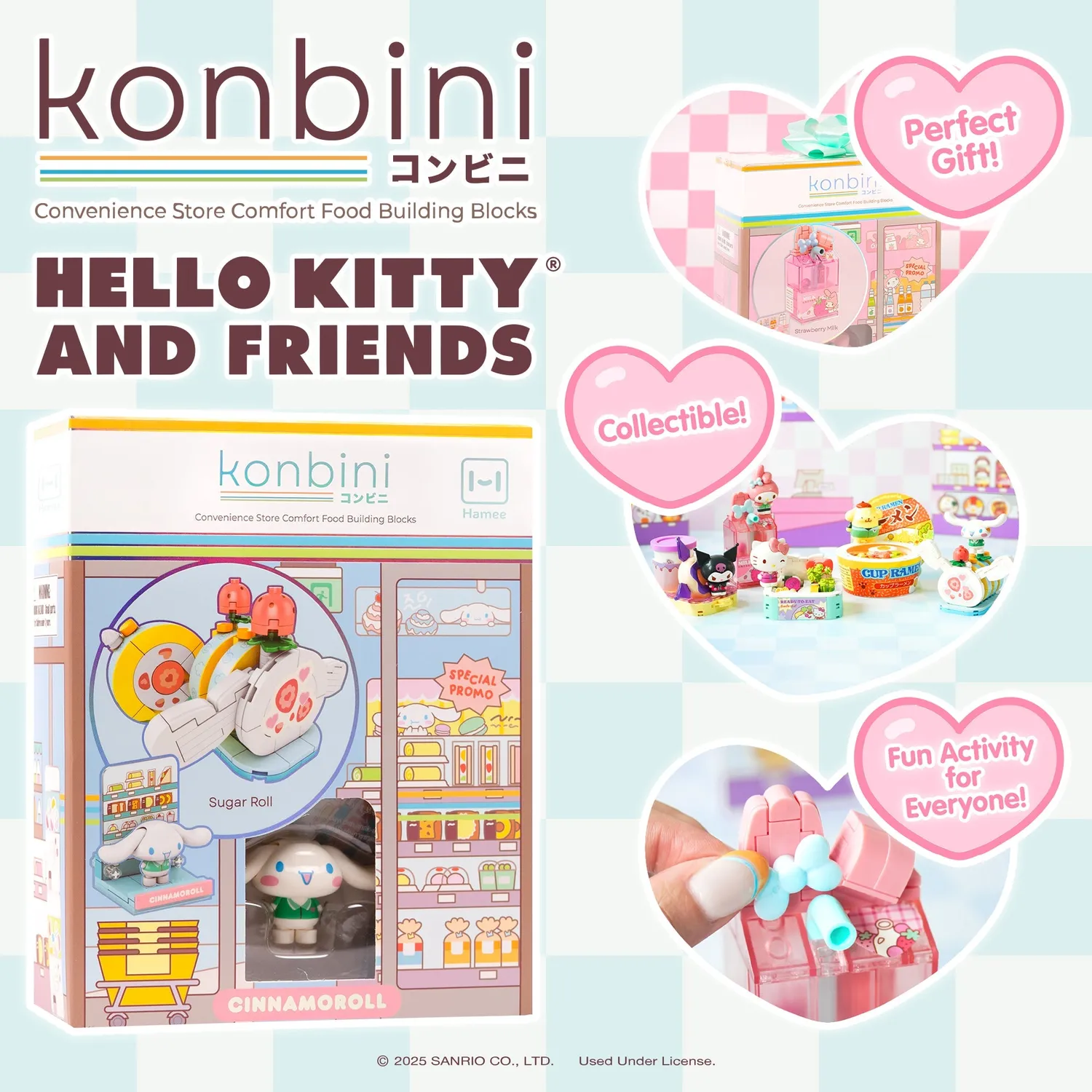 Hello Kitty Cinnamoroll Konbini Building Blocks Set Sugar Roll byggesett