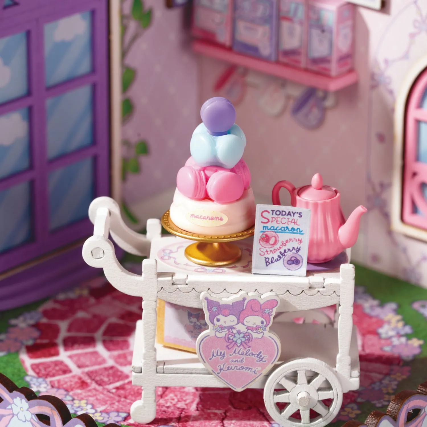 Hello Kitty My Melody & Kuromi Tea Party DIY miniatyrhus 134 deler