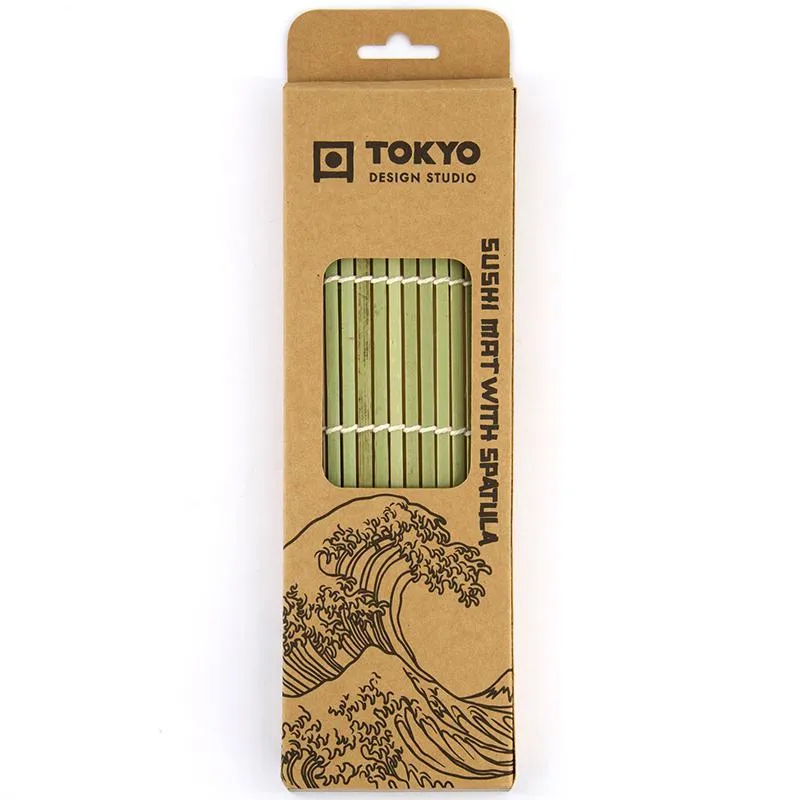 Neo Tokyo Japanese Sushi Mat sushimatte med risskje 24 × 24 cm bambus