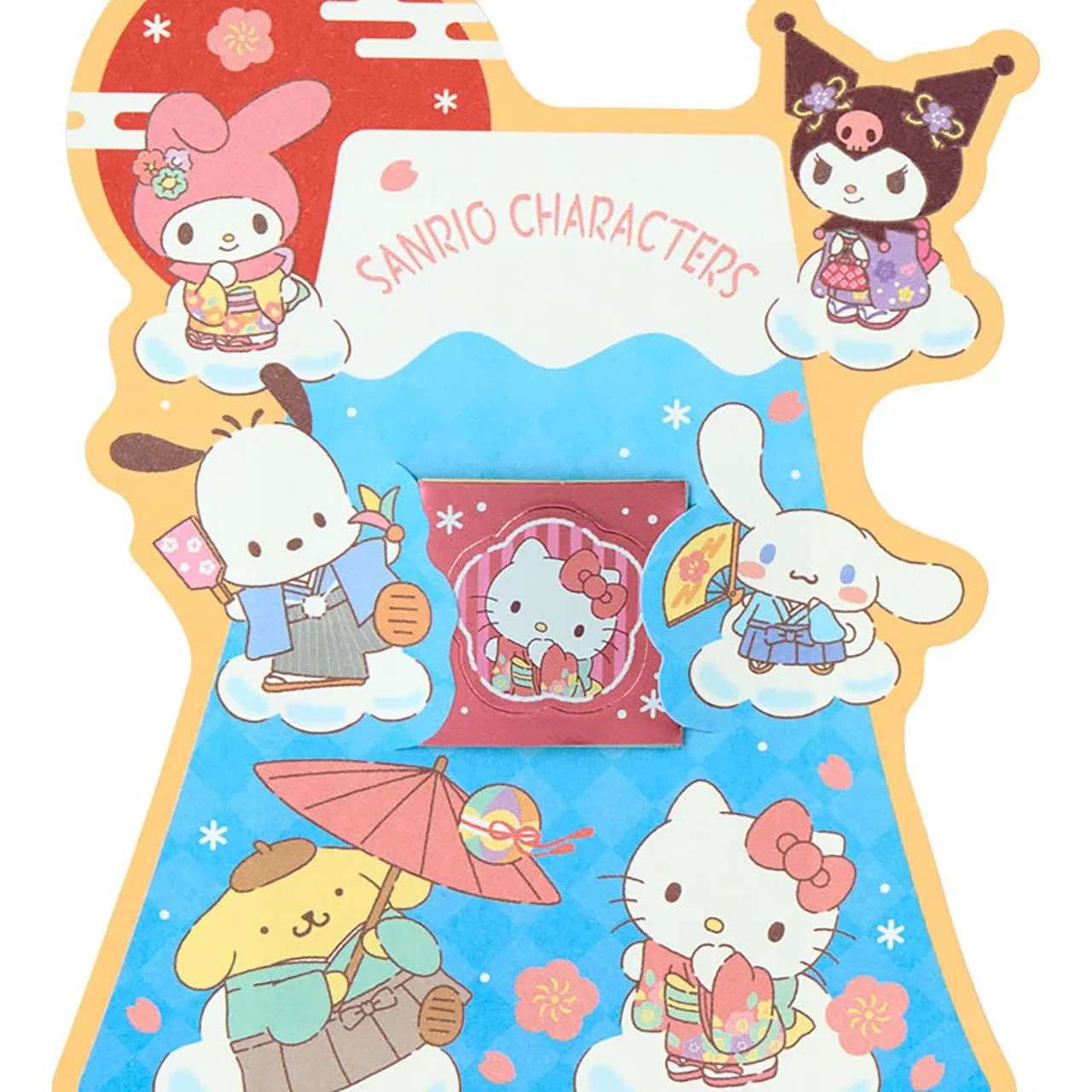 Hello Kitty Sanrio Characters Enclosure Envelope 6-pc Set Fuji Rock konvolutter