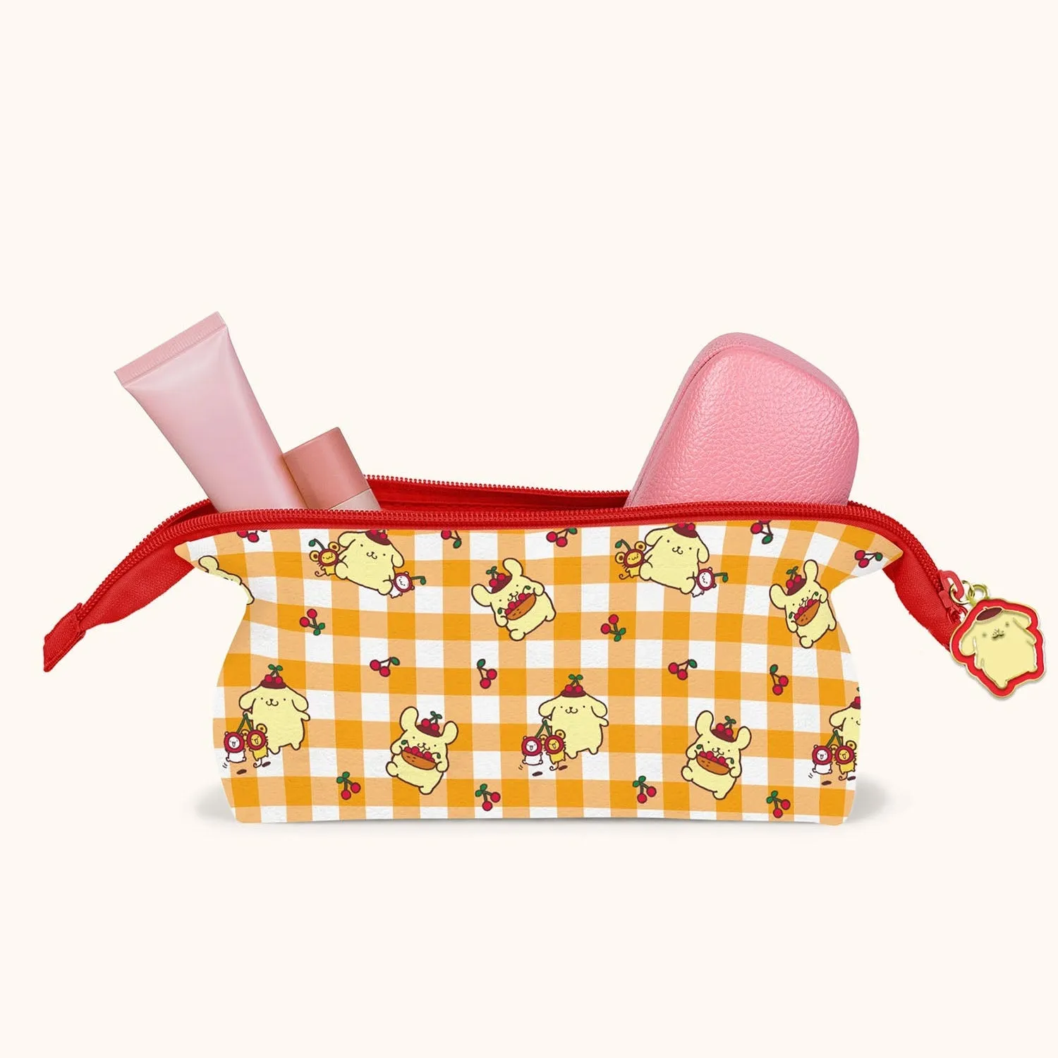 Hello Kitty Pompompurin x Studio Oh! Cherries mini-pennal i vegansk skinn