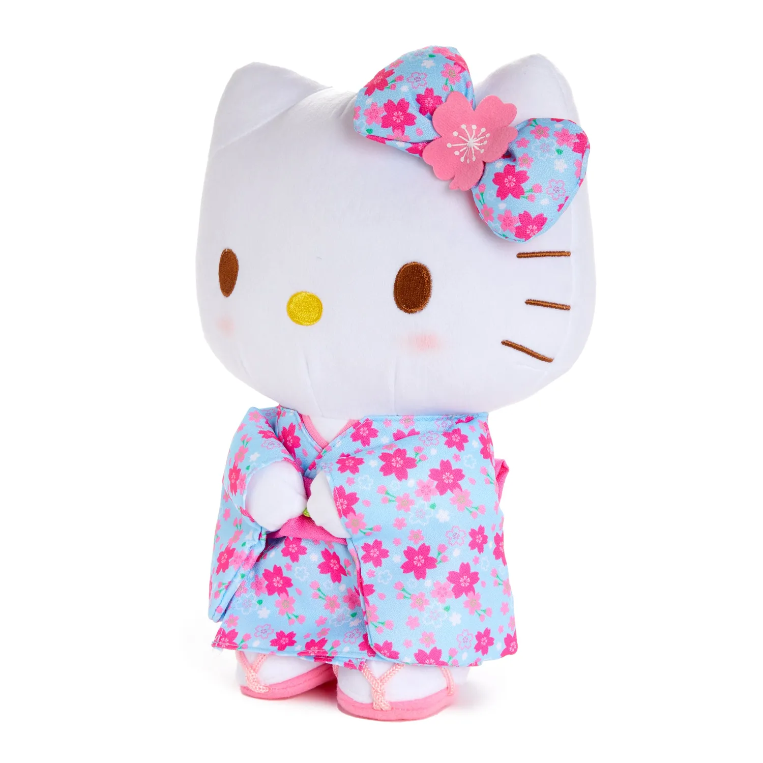 Hello Kitty Spring Kimono Series stående plysjbamse blå kimono 12 tommer