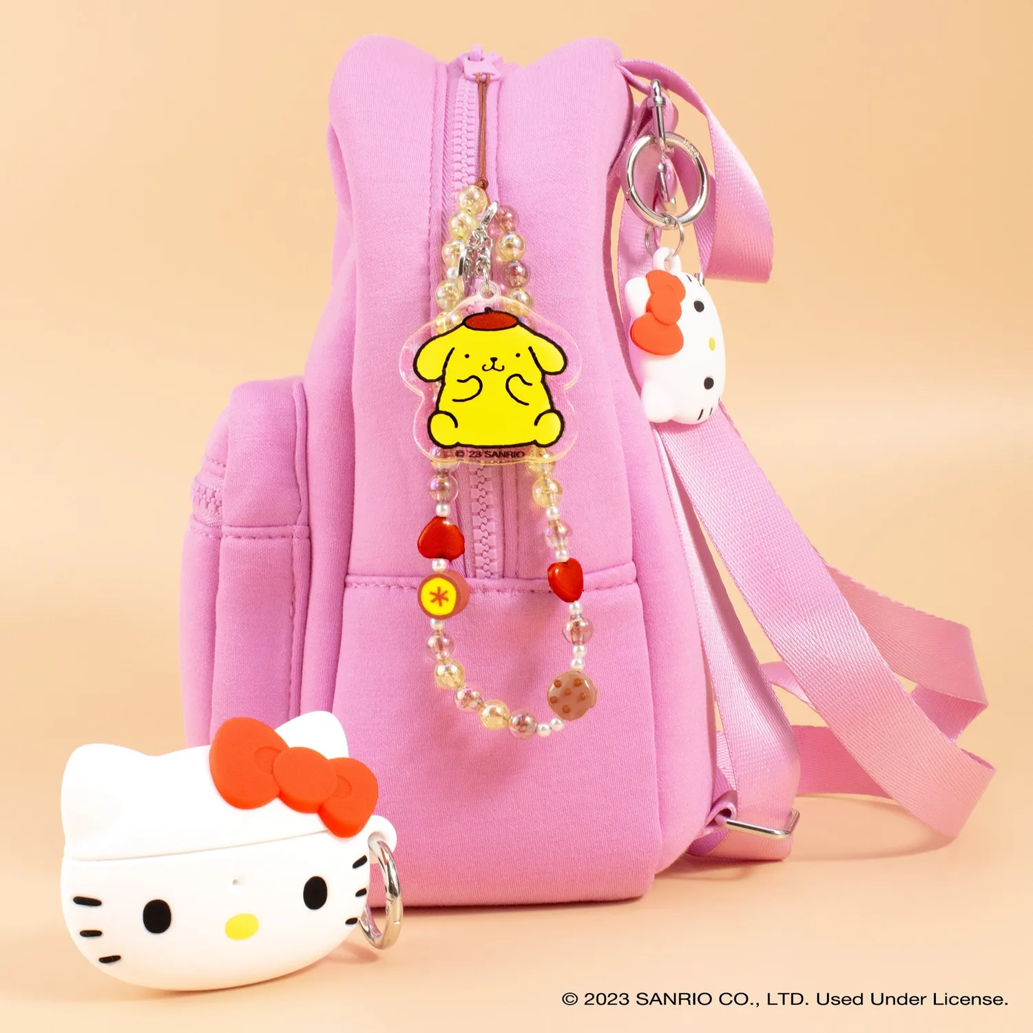 Hello Kitty Pompompurin Beaded Charm mobilstropp med perler