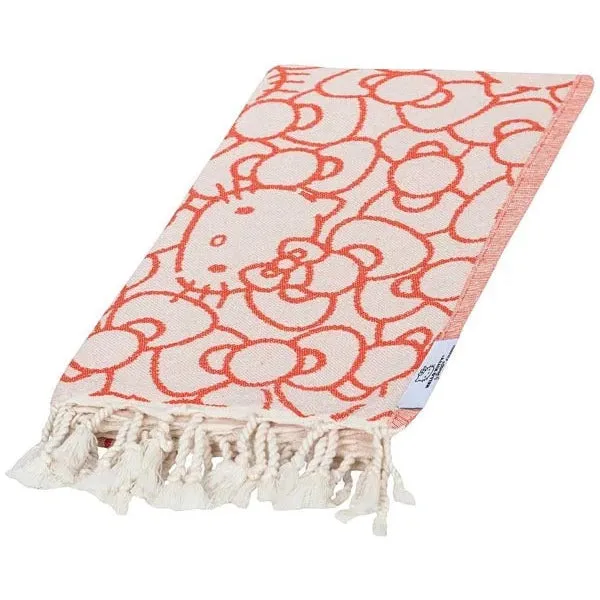 Hello Kitty x Sand Cloud Classic Red strandhåndkle økologisk bomull