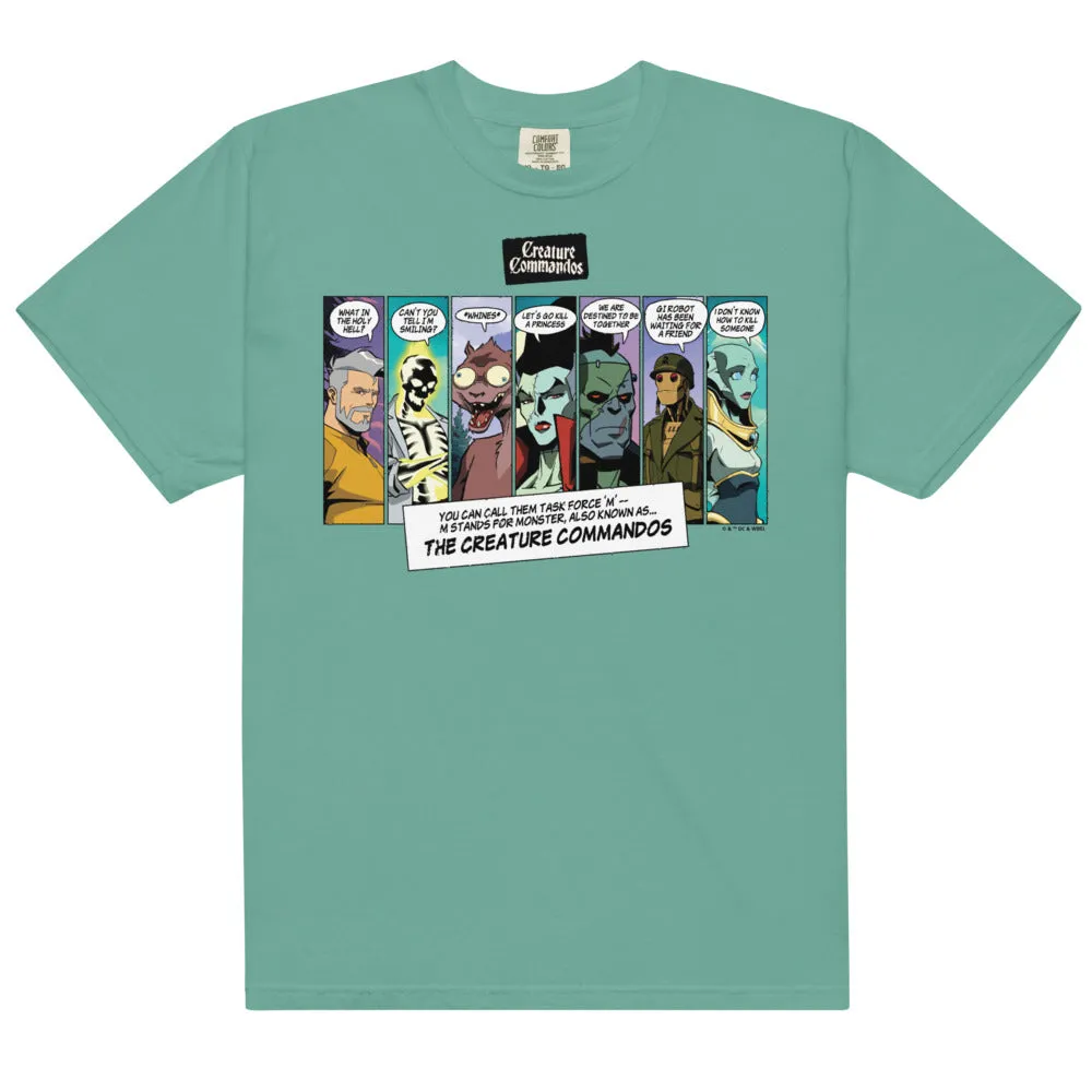 Creature Commandos Panels Comfort Colors T-skjorte svart