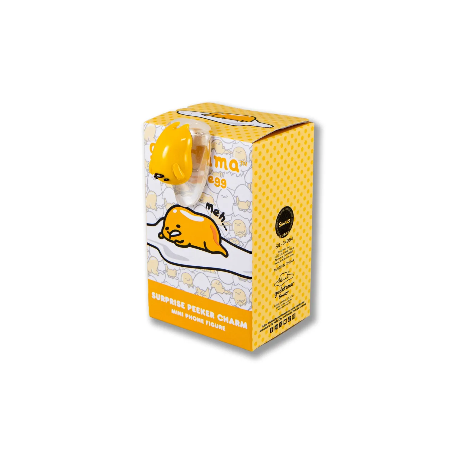 Hello Kitty Gudetama x Sonix Peeker Charms Blind Box mobilpynt tilfeldig figur
