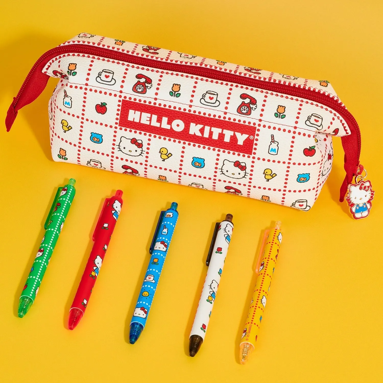 Hello Kitty x Studio Oh! Retro Red Soft-Touch gelpenner, 5-pakning