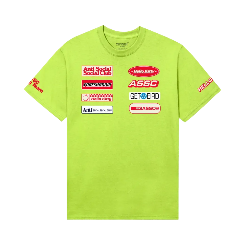 Anti Social Social Club x Hello Kitty Apex T-skjorte Safety Green
