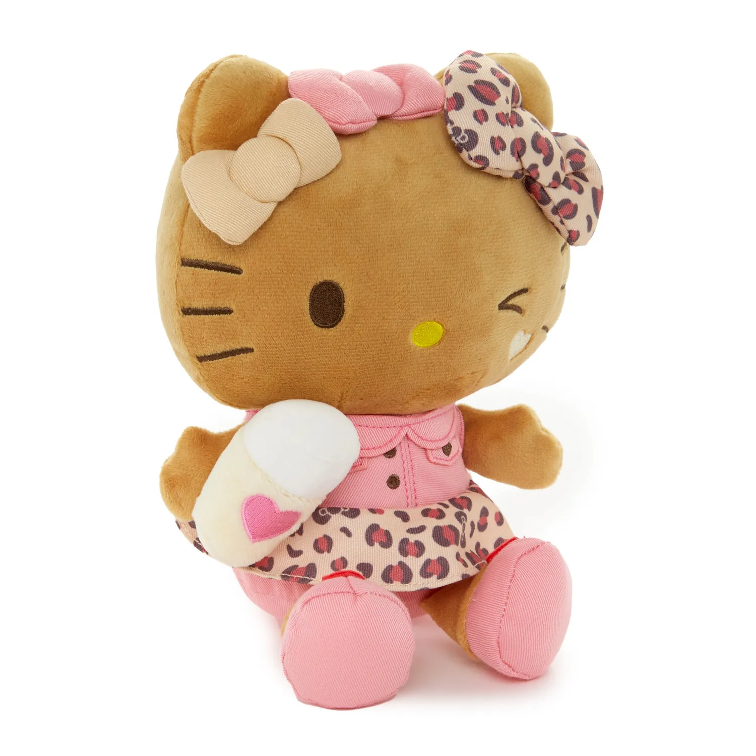 Hello Kitty Trendy Birthday 8″ Plush-bamse, brun leopard