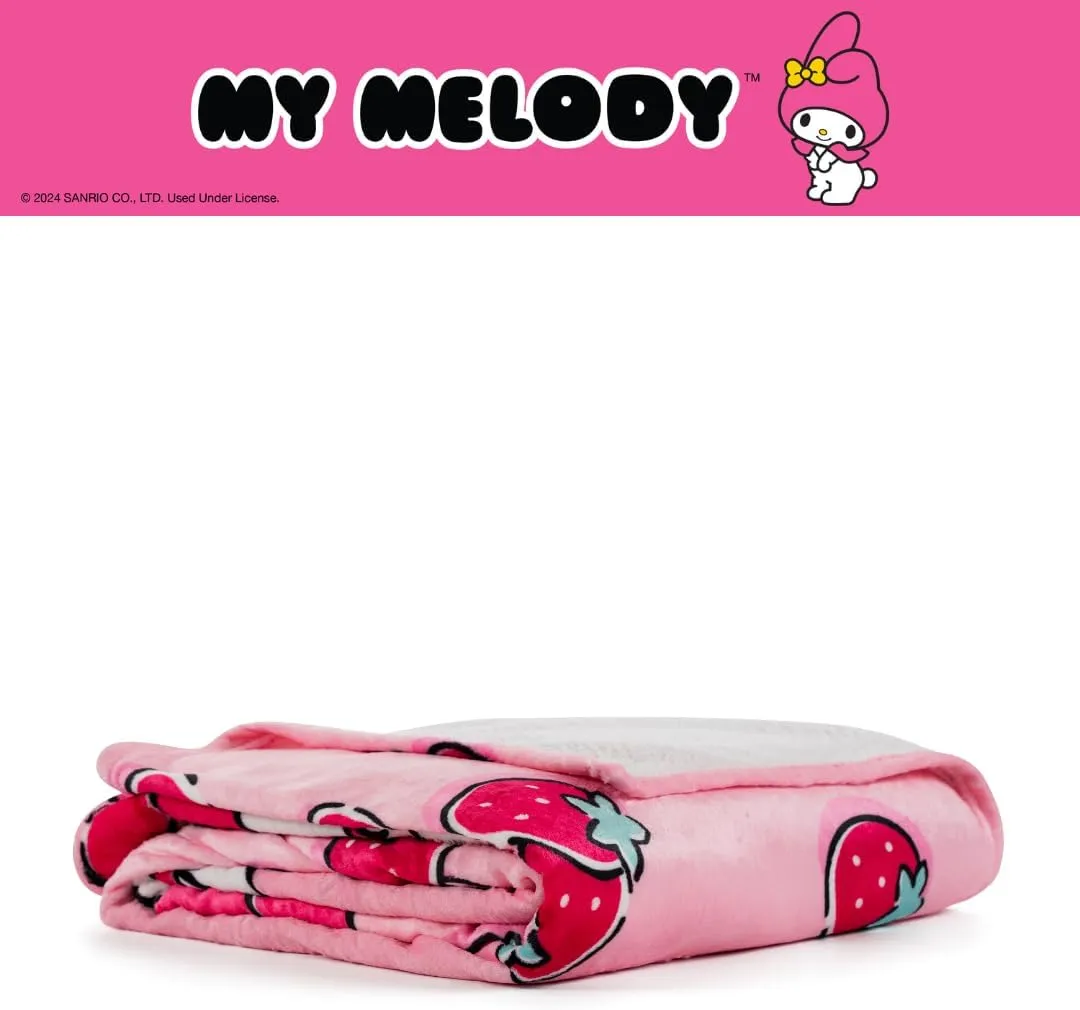 Hello Kitty Strawberry Fields My Melody Throw Blanket pledd 62 × 90 tommer