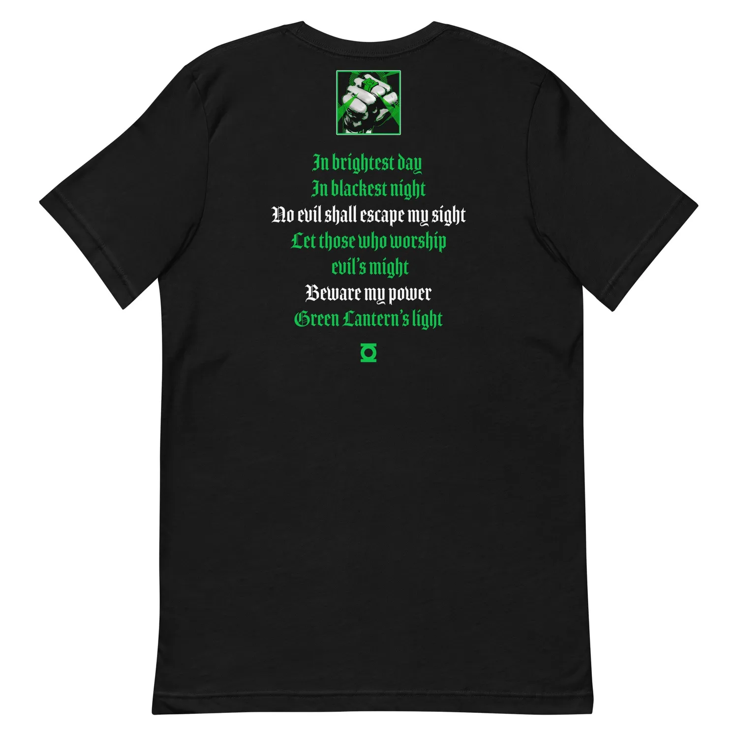 Batman Green Lantern Oath T-skjorte svart unisex i bomull