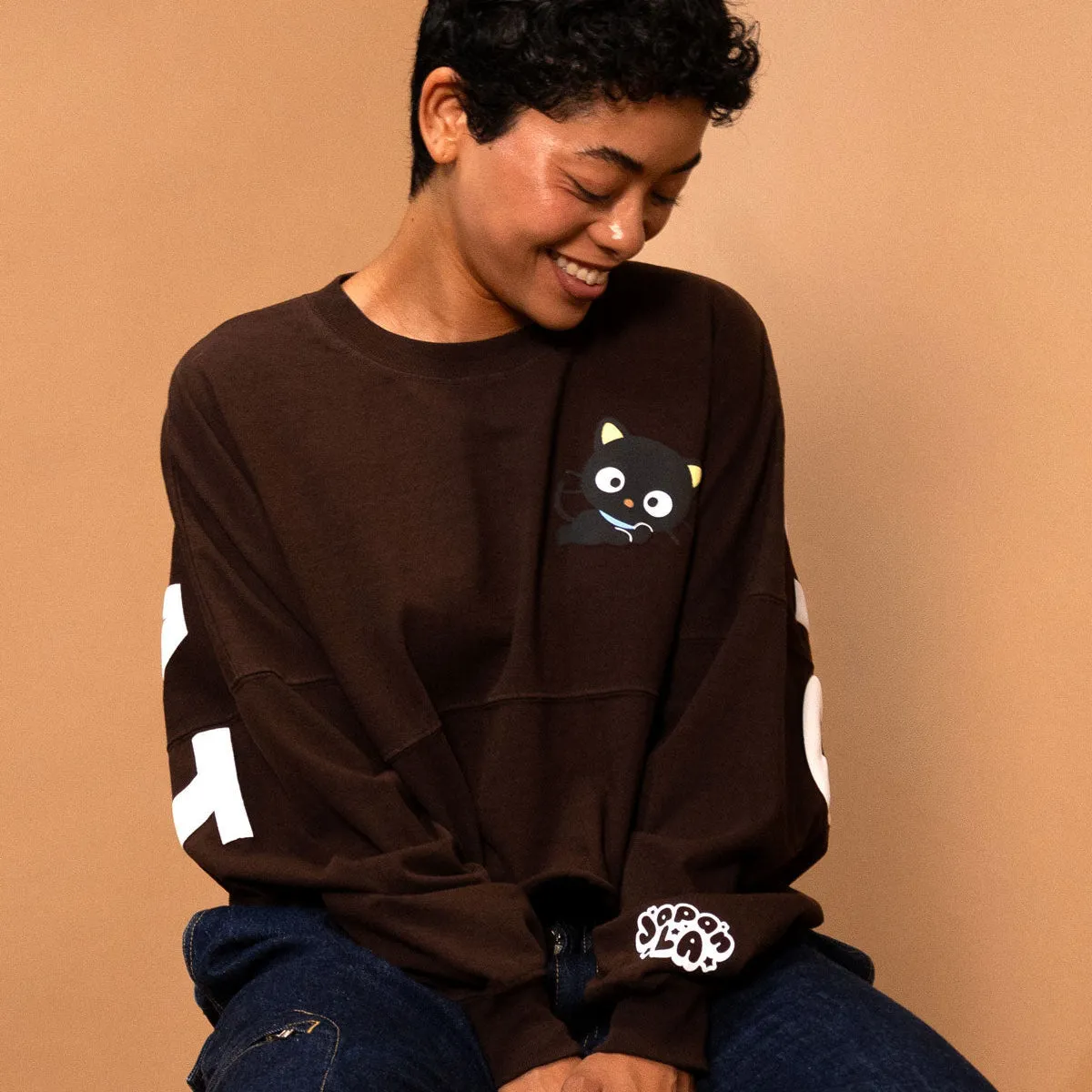 Hello Kitty Chococat x JapanLA Cropped Spirit Jersey brun XS bomull