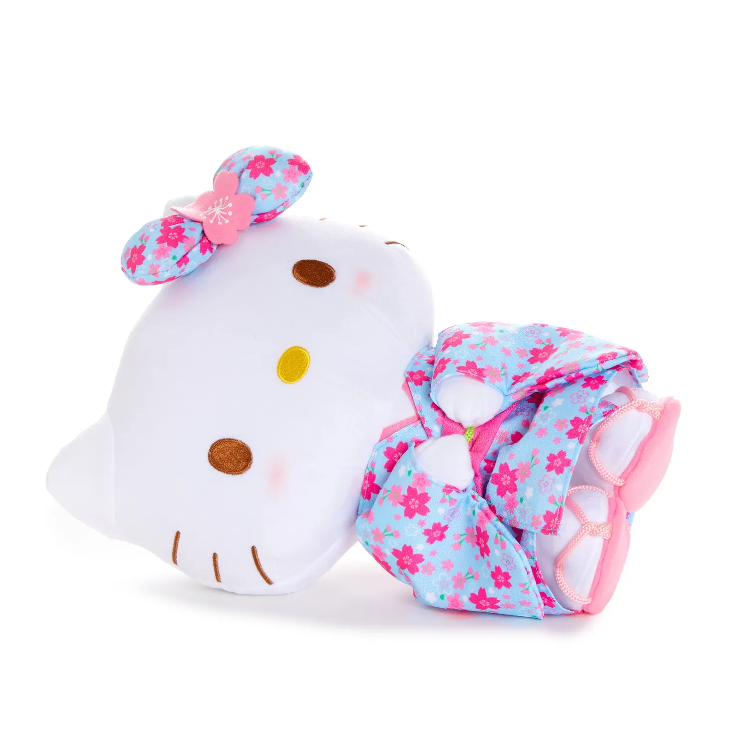Hello Kitty Spring Kimono Series stående plysjbamse blå kimono 12 tommer