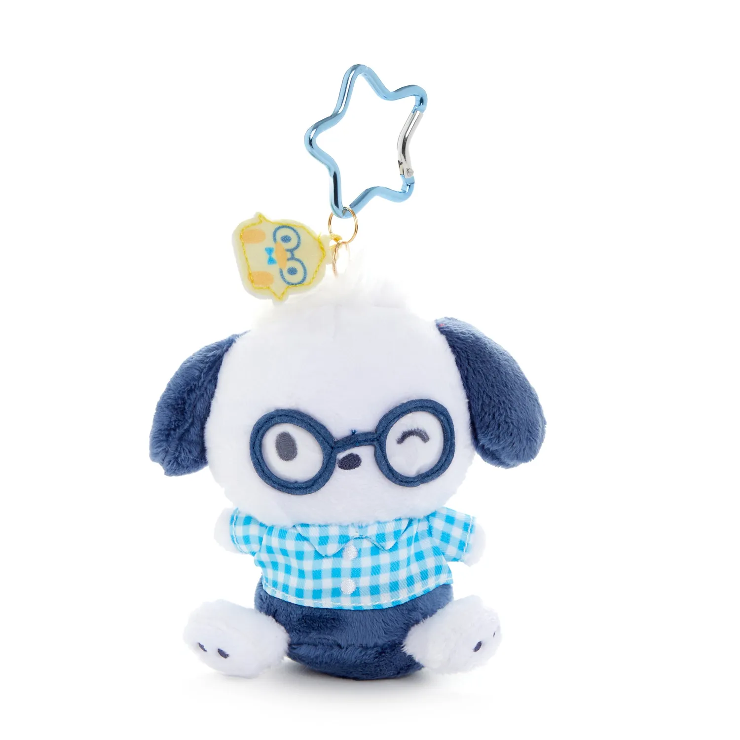 Hello Kitty Pochacco Plush Mascot Keychain plysjnøkkelring med briller