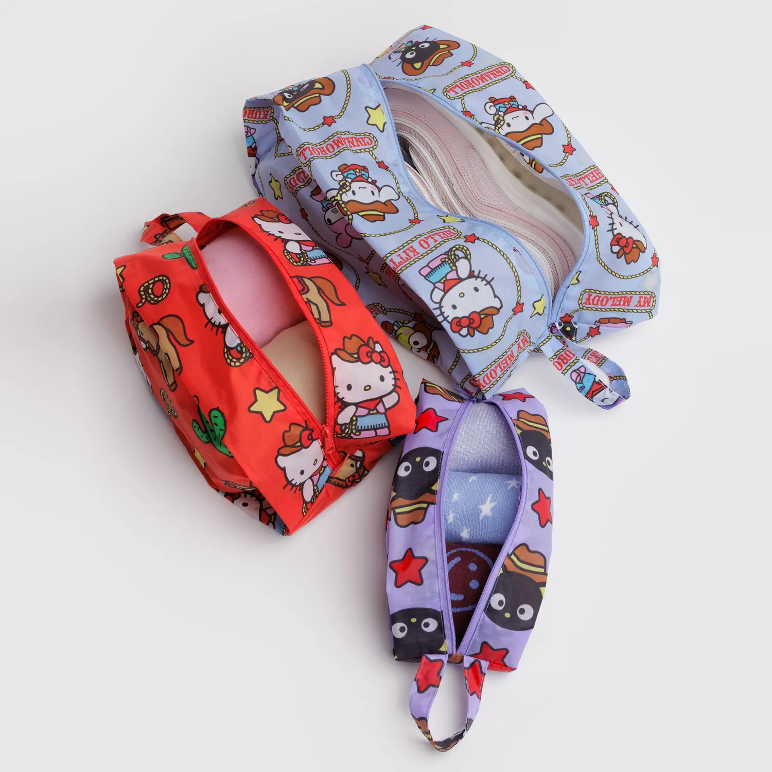 Hello Kitty and Friends x Baggu Western glidelåsmapper, 3 stk.