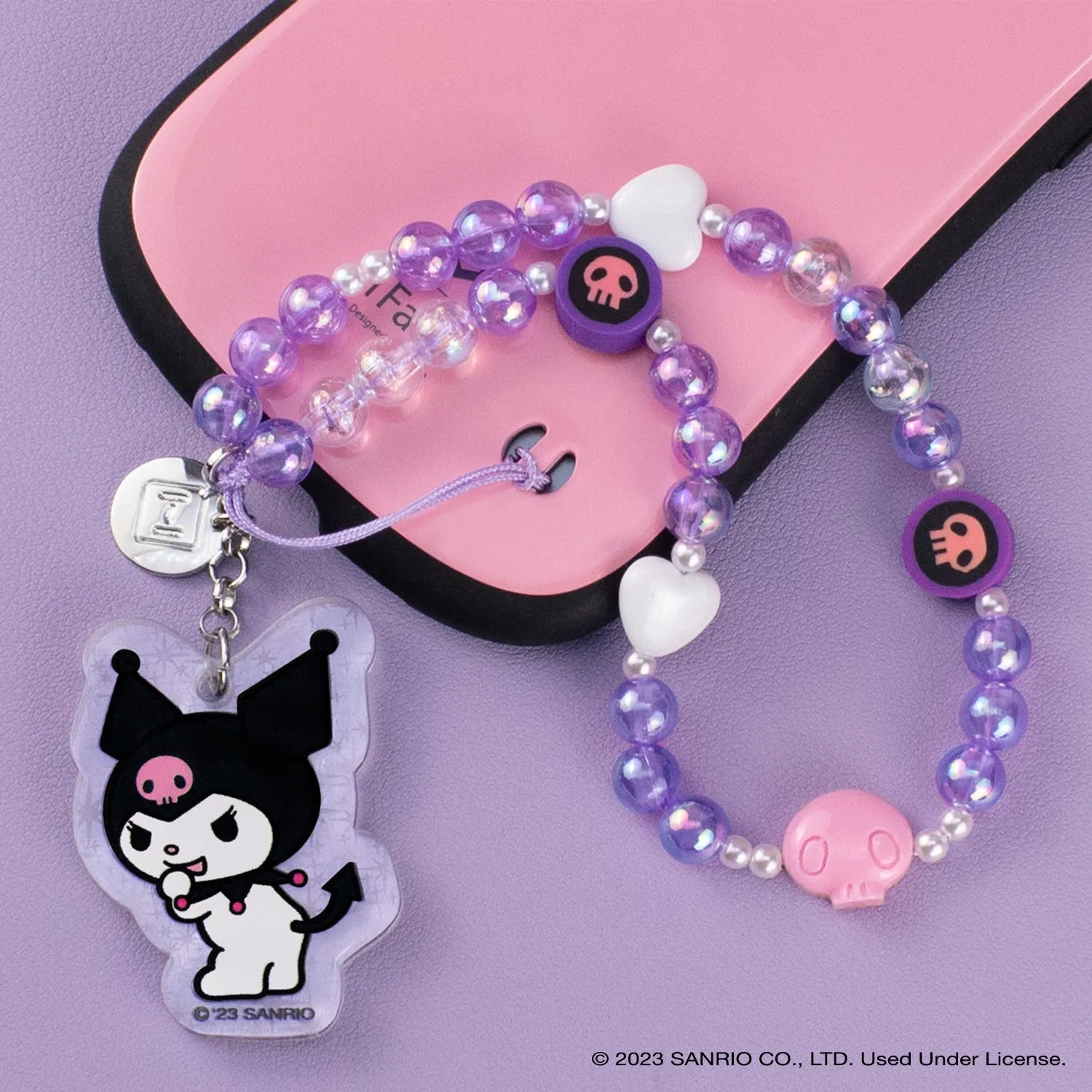 Hello Kitty Kuromi Beaded Charm Mobile Phone Wrist Strap mobilrem