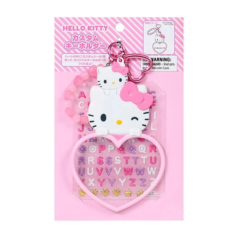 Hello Kitty Sanrio Character Award tilpassbar nøkkelring med klistremerker