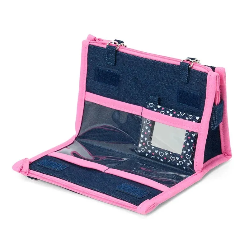 Hello Kitty U*SA*HA*NA Mini Zipper Denim Pouch sminkepung med speil