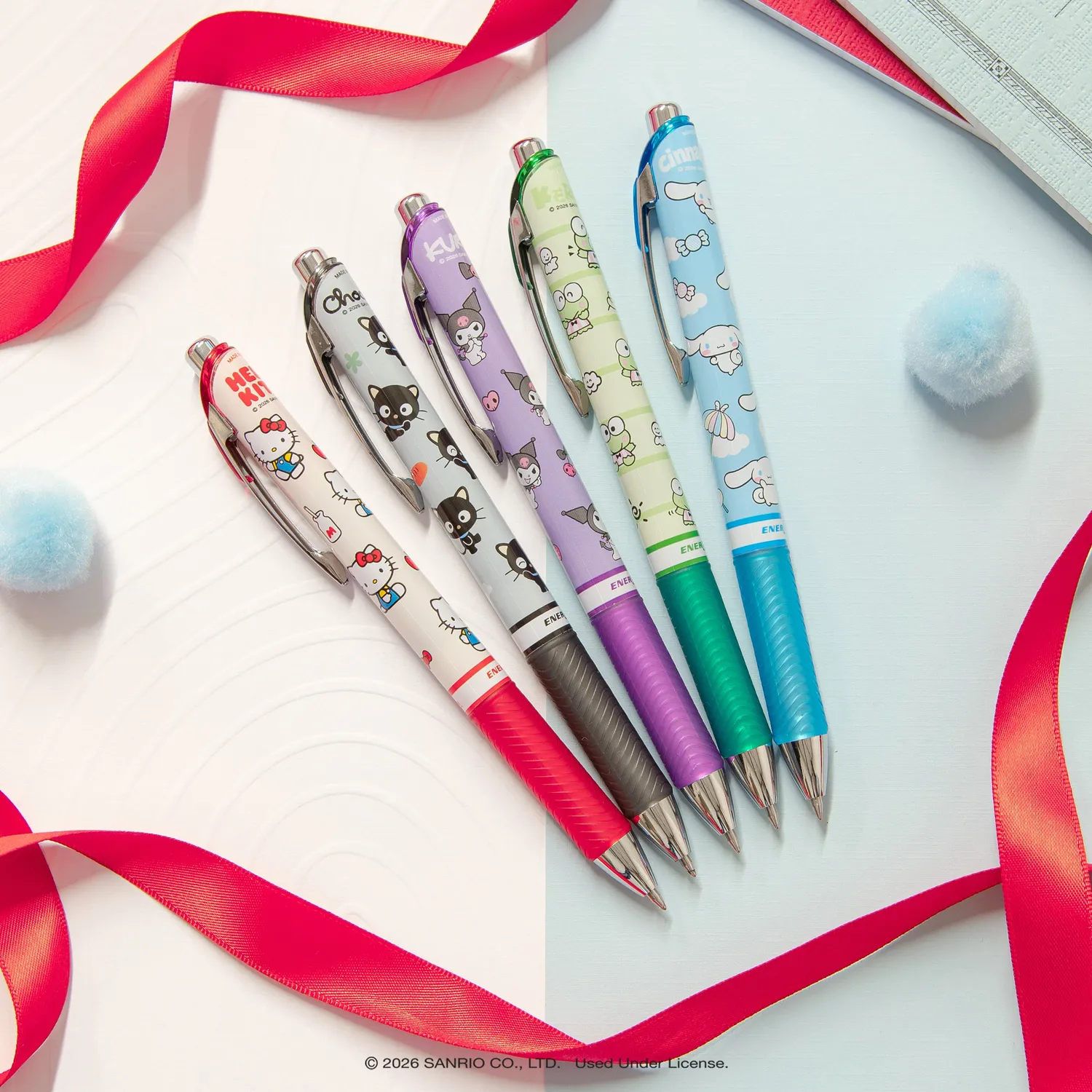Hello Kitty and Friends x Pentel EnerGel RTX gelpenn 5-pakning 0,7 mm