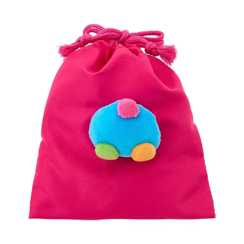 Hello Kitty U*SA*HA*NA Face Plush Drawstring Travel Pouch snørepose