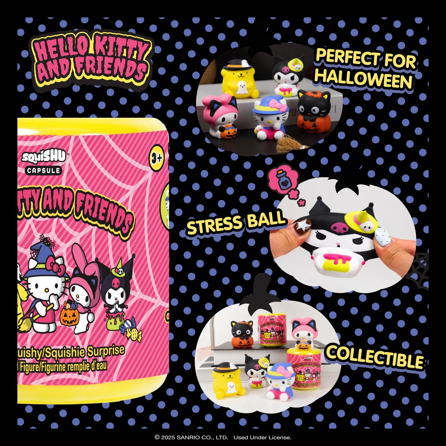 Hello Kitty Hello Kitty and Friends SquiSHU Halloween Capsule Series 8 figur 1 stk