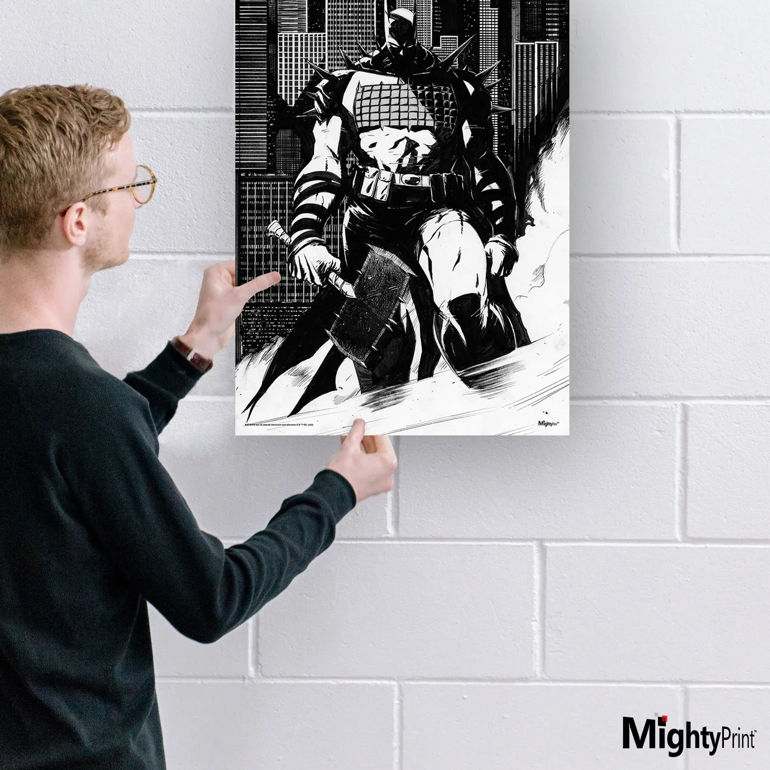 Batman Absolute Batman MightyPrint-veggbilde 17 x 24 tommer svart-hvitt