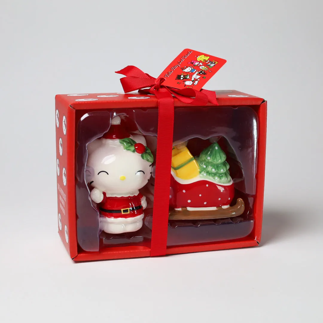 Hello Kitty Ceramic Holiday Salt & Pepper Set Sled salt- og pepperbøsser