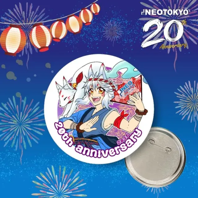 Neo Tokyo 20th Anniversary Limited Pin/Button 58 mm jubileumsbutton