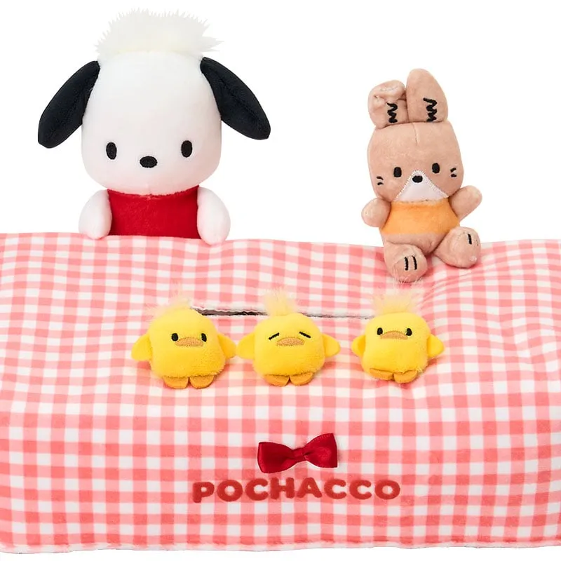 Hello Kitty Pochacco Besties trekk til tissueboks, gingham
