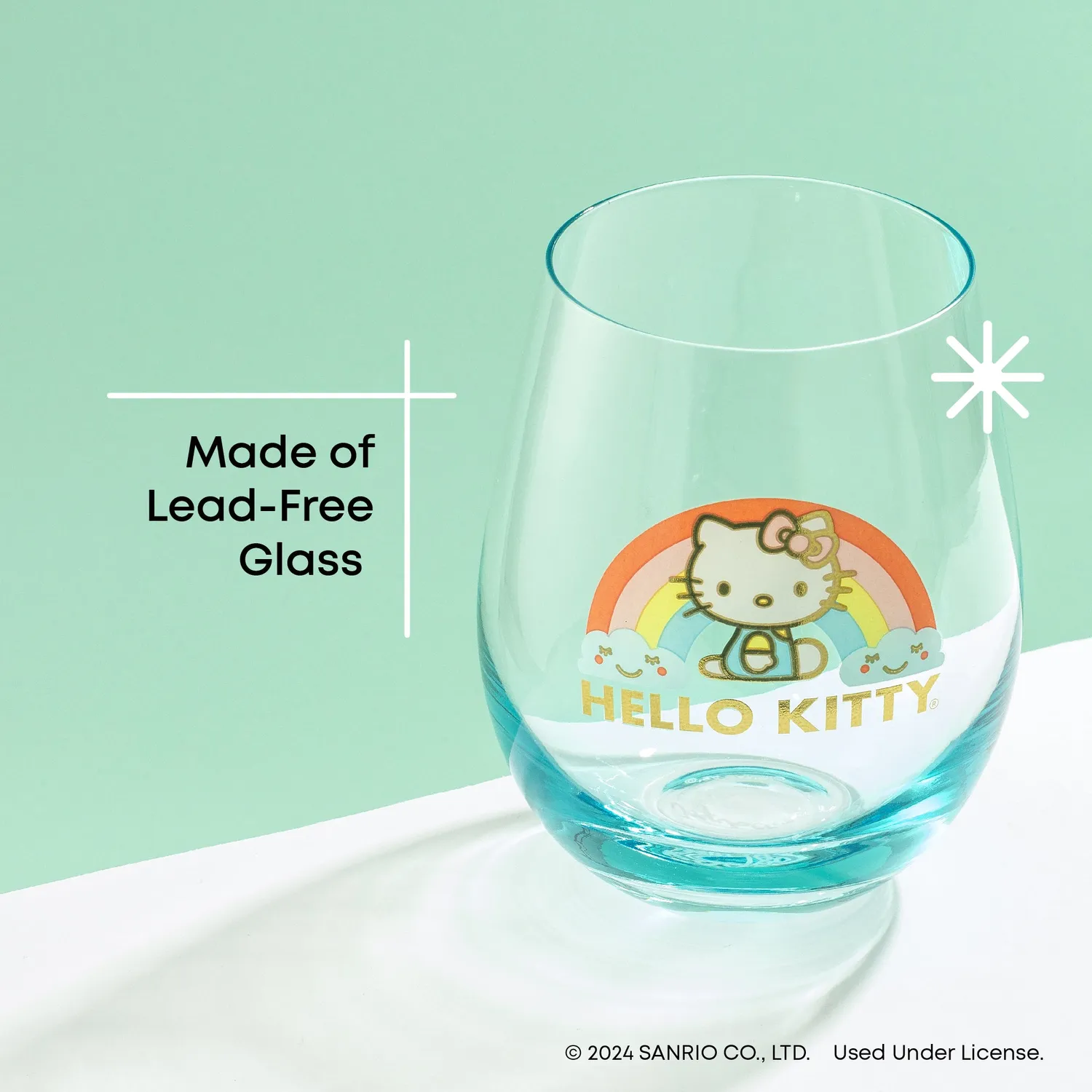 Hello Kitty Sweet Rainbow glass uten stett 4-pakning ombre