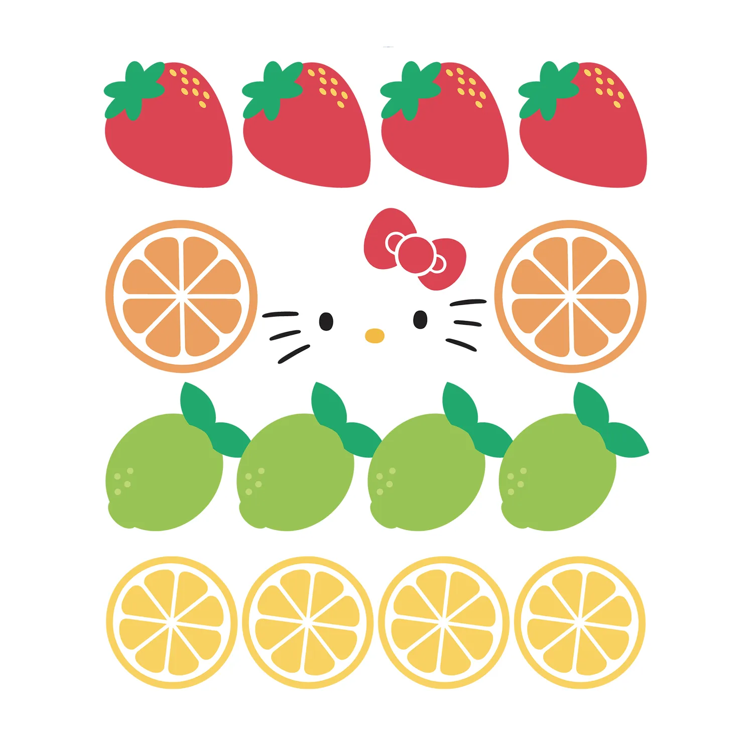 Hello Kitty Fruit Slices T-skjorte rosa bomull